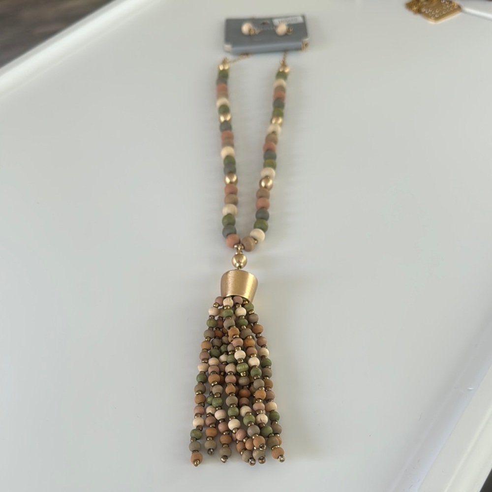 Elegant Beaded Tassel Necklace